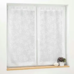 Voilage|DOUCEUR D'INTERIEUR Paire de voilages à passants (60 x 160 cm) Karla Blanc