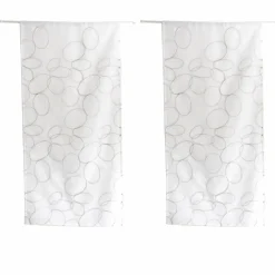 Voilage|ENJOY HOME Paire de voilages brodés passe-tringle (60 x 90 cm) Galet Gris