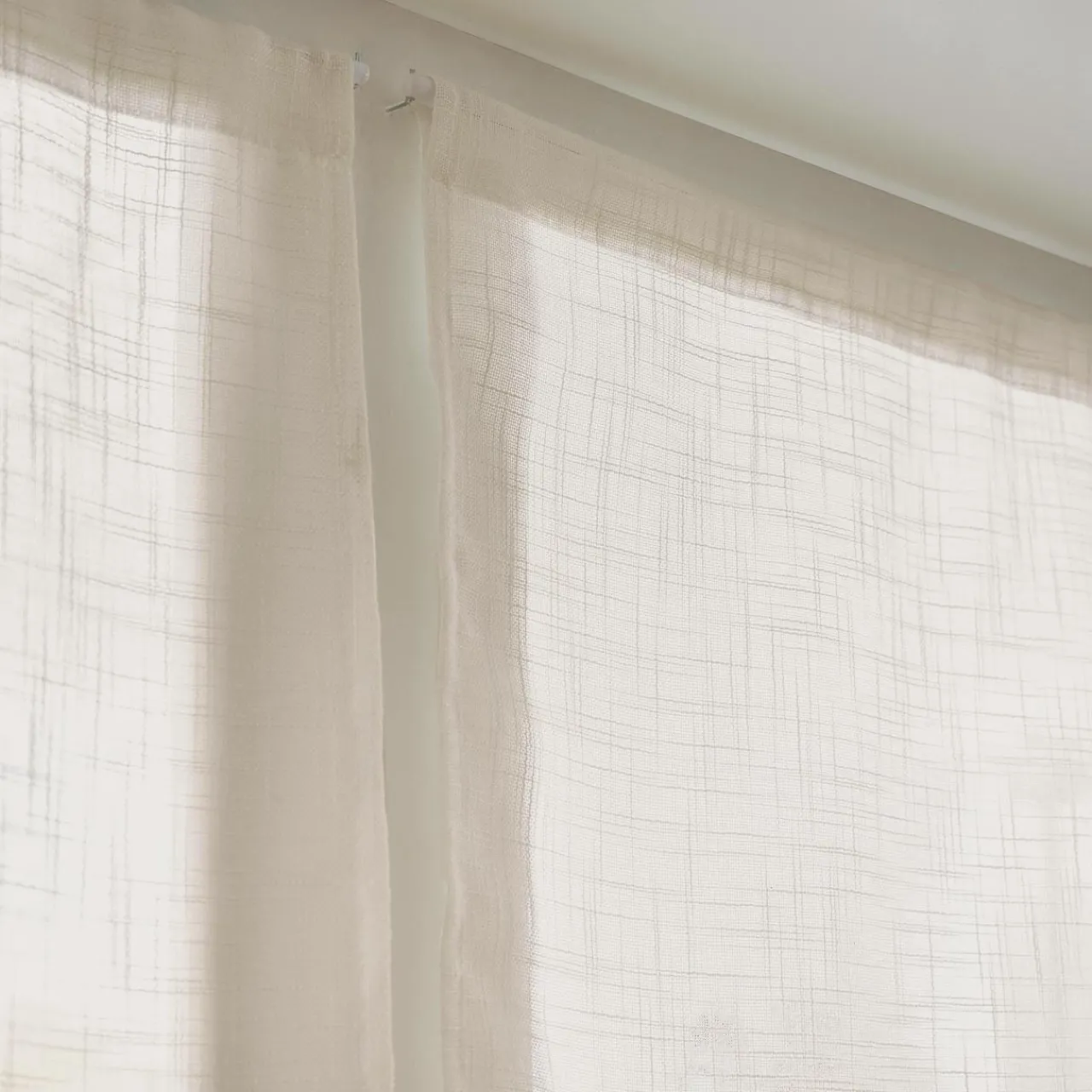 Voilage|EMINZA Paire de voilages effet lin (60 x 120 cm) Robin Beige