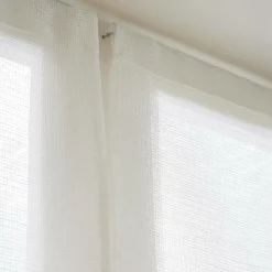 Voilage|EMINZA Paire de voilages passe-tringle effet lin (60 x 120 cm) Luca Blanc