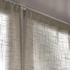 Voilage|EMINZA Paire de voilages passe-tringle effet lin (60 x 120 cm) Robin Taupe