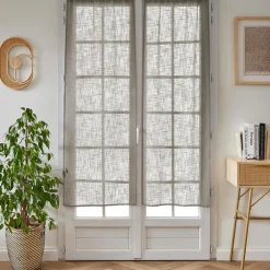 Voilage|EMINZA Paire de voilages passe-tringle effet lin (60 x 160 cm) Robin Taupe