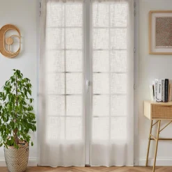 Voilage|EMINZA Paire de voilages passe-tringle effet lin (70 x 200 cm) Robin Beige