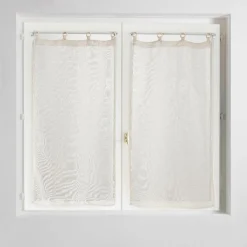 Voilage|douceur d'intu017drieur Paire de voilages tissés œillets bois (60 x 120 cm) Minalisa Beige