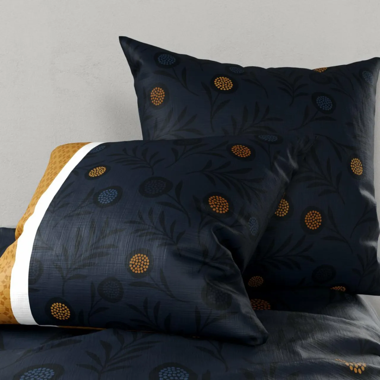 Parure De Lit|ATELIER DU COTON Parure de draps coton lit 90 cm 3 pièces Bel'or Jaune