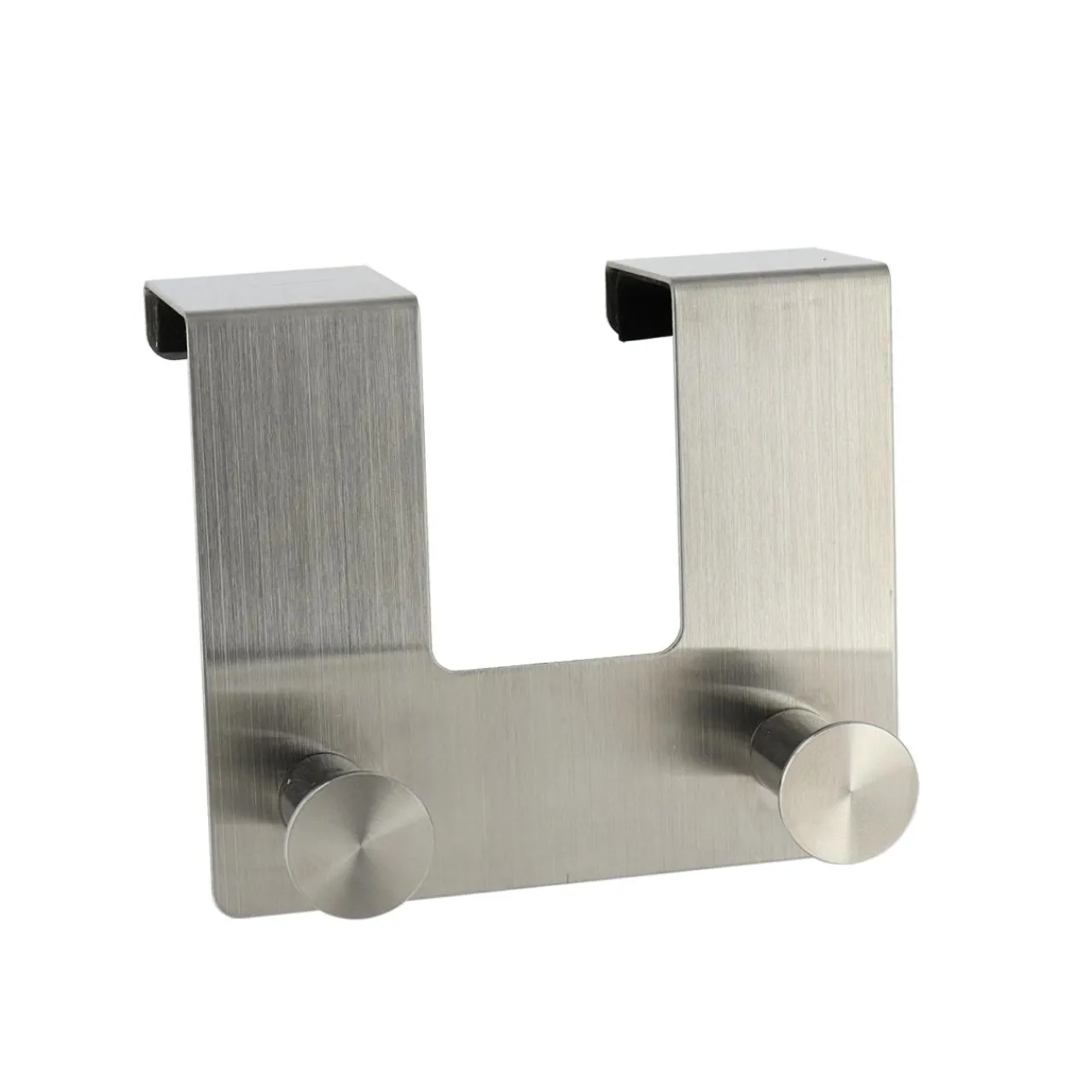 Rangement Salle De Bain|TENDANCE Patère pour porte acier inoxydable 2 crochets (H10 cm) Chrome Argent