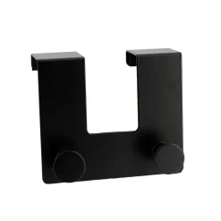 Rangement Salle De Bain|TENDANCE Patère pour porte métal 2 crochets (H10 cm) Noir
