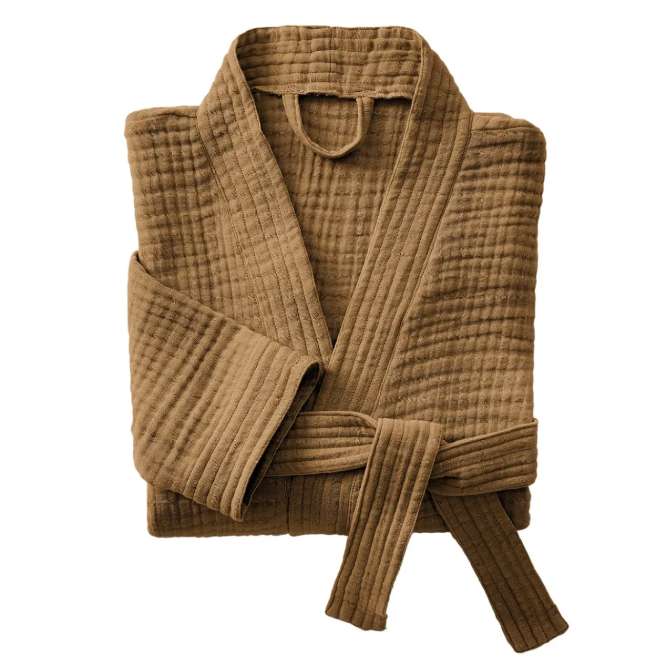 Linge De Bain|Peignoir|EMINZA Peignoir de bain gaze de coton S/M Gaïa Camel