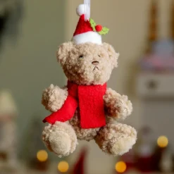 Décoration De Sapin|KAEMINGK Peluche à suspendre (H14 cm) Léon Ourson mignon Rouge