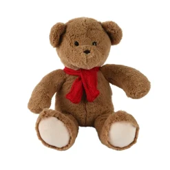 Père Noël, Animaux Et Personnage|Déco Et Objet De Noël|KAEMINGK Peluche douceur (H30 cm) Oscar et écharpe Rouge Marron