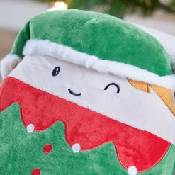 Père Noël, Animaux Et Personnage|JJA Peluche (H32 cm) Joyeux Lutin de Noël Vert