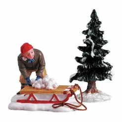 Village De Noël Lemax|LEMAX Personnage Bataille de boules de neige