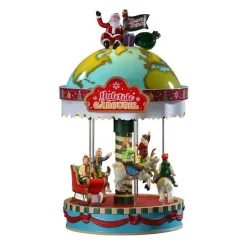 Village De Noël Lemax|LEMAX Personnages à piles Carrousel musical Yulétide