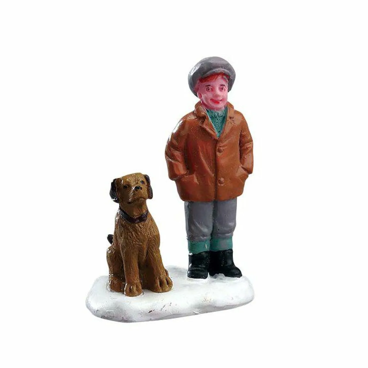 Village De Noël Lemax|LEMAX Personnages Petit garçon et son meilleur ami