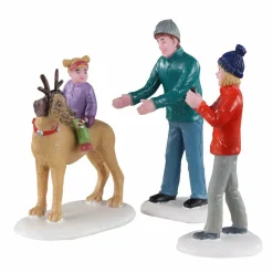 Village De Noël Lemax|LEMAX Personnages Rover se déguise en Rudolph