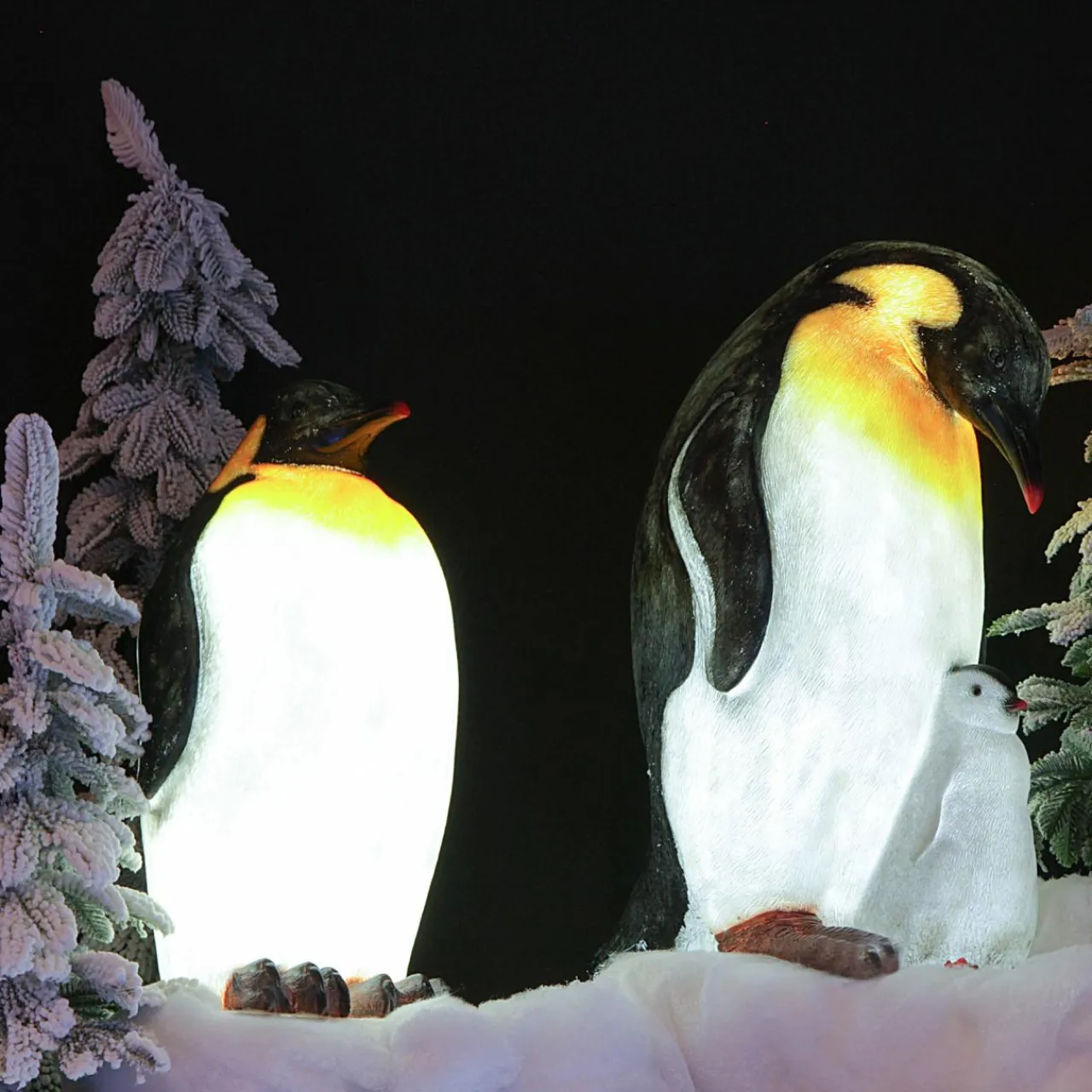 Déco Et Objet Lumineux|KAEMINGK Pingouin lumineux fibre de verre 8 LED (H50 cm) Zélian Blanc froid