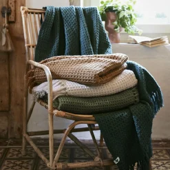 Plaid Et Jeté|Couvre-Lit Et Édredon|L'EFFET PAPILLON Plaid canapé matière recyclée (130 x 160 cm) Gabin Camel