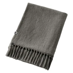 Plaid Et Jeté|Couvre-Lit Et Édredon|L'EFFET PAPILLON Plaid coton (180 x 220 cm) Sixtine Gris ardoise Gris foncé