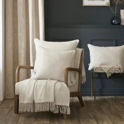 Plaid Et Jeté|L'EFFET PAPILLON Plaid coton (130 x 160 cm) Sixtine Beige