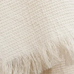 Plaid Et Jeté|EMINZA Plaid coton nid d'abeille (180 x 220 cm) Eva Beige