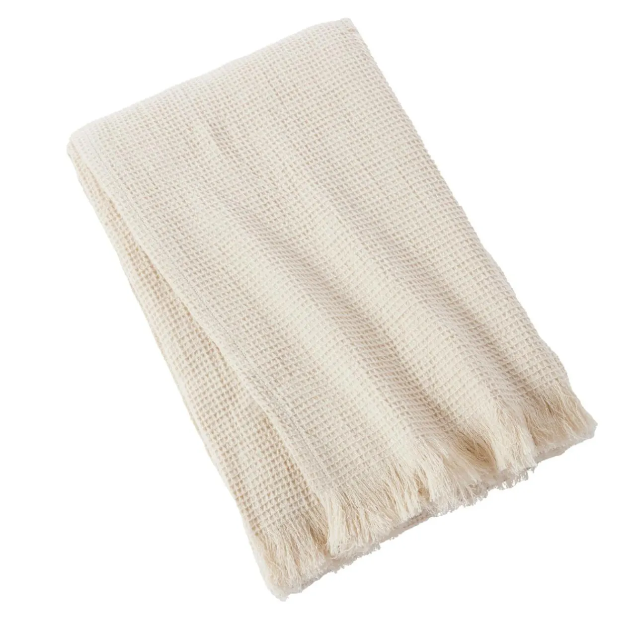 Plaid Et Jeté|EMINZA Plaid coton nid d'abeille (180 x 220 cm) Eva Beige