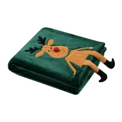 Plaid, Coussin Et Tapis De Noël|STOF Plaid de Noël (125 x 150 cm) Edgard Renne sapin Vert