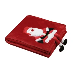 Plaid, Coussin Et Tapis De Noël|STOF Plaid de Noël (125 x 150 cm) Edgard Père Noël Rouge
