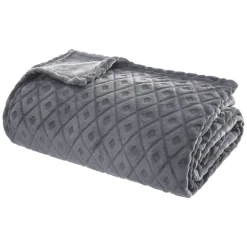 Plaid Et Jeté|ATMOSPHERA Plaid doux (230 cm) 3D Losange Gris foncé