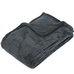 Plaid Et Jeté|ATMOSPHERA Plaid doux (180 cm) Tendresse Gris Anthracite