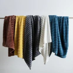 Plaid Et Jeté|EMINZA Plaid doux (125 x 150 cm) Dune Gris Anthracite