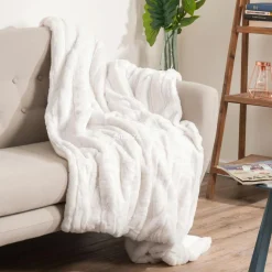 Plaid Et Jeté|ATMOSPHERA Plaid doux (120 x 160 cm) Manoir Blanc