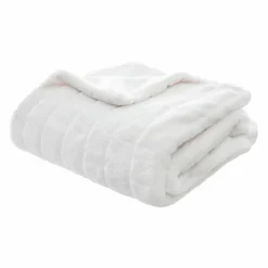 Plaid Et Jeté|ATMOSPHERA Plaid doux (120 x 160 cm) Manoir Blanc