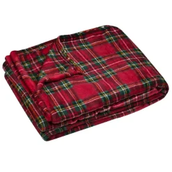 Plaid Et Jeté|STOF Plaid doux (130 x 160 cm) Willis Rouge
