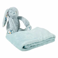 Coussin Et Plaid Enfant|Coussin Et Plaid Enfant|OSTARIA Plaid doux enfant (90 x 75 cm) et peluche Lapino Bleu