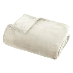 Plaid Et Jeté|EMINZA Plaid doux flanelle (220 x 240 cm) Didou grège Beige