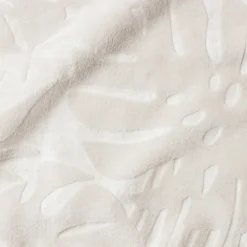 Plaid Et Jeté|EMINZA Plaid doux flanelle (130 x 180 cm) Flore Ecru