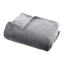 Plaid Et Jeté|EMINZA Plaid doux flanelle (125 x 150 cm) Didou Gris clair