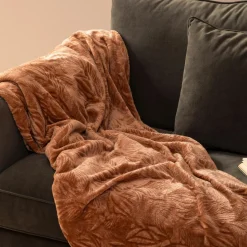 Plaid Et Jeté|Atmosphera, cru017dateur d'intu017drieur Plaid doux flanelle (180 x 230 cm) Ryo Marron