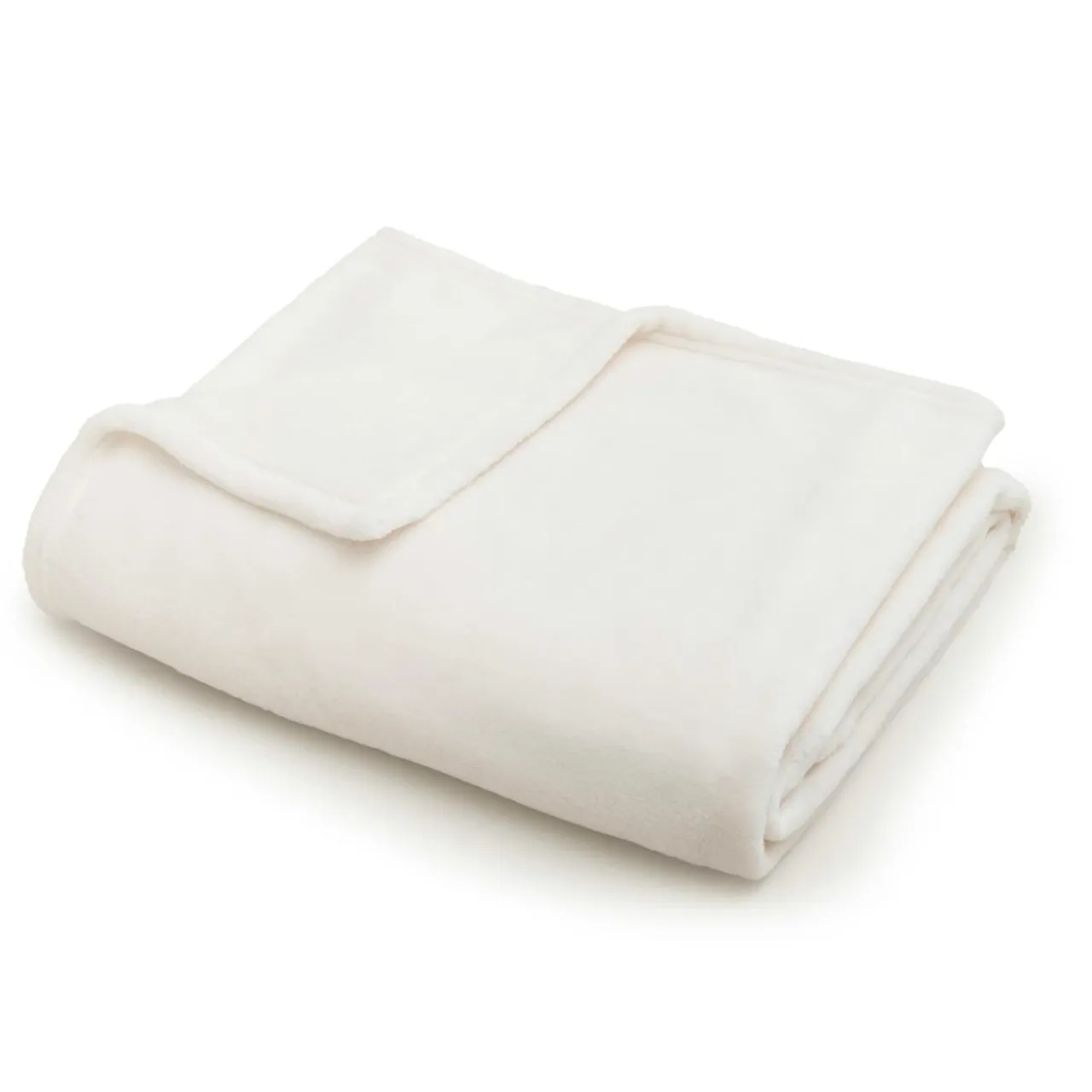 Plaid Et Jeté|EMINZA Plaid doux flanelle (130 x 180 cm) Didou Ivoire