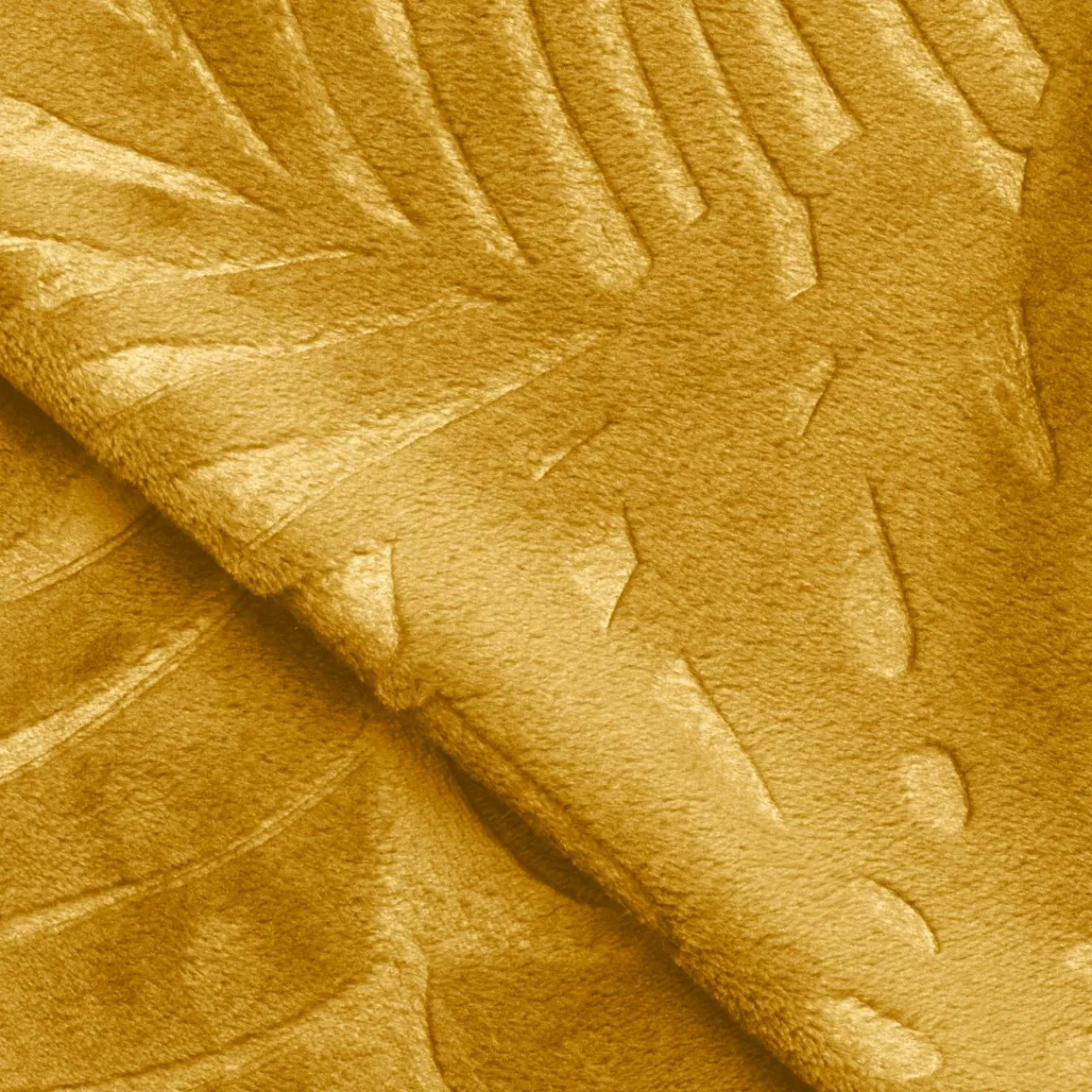 Plaid Et Jeté|EMINZA Plaid doux flanelle (220 x 240 cm) Flore Jaune moutarde