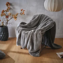 Plaid Et Jeté|EMINZA Plaid fausse fourrure (140 x 200 cm) Finn Gris Anthracite