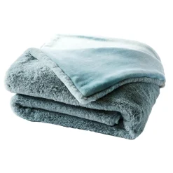 Plaid Et Jeté|EMINZA Plaid fausse fourrure (140 x 200 cm) Finn Bleu