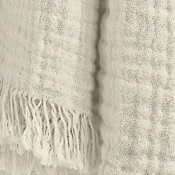 Plaid Et Jeté|Couvre-Lit Et Édredon|EMINZA Plaid gaze de coton (180 x 220 cm) Gaïa pampa Beige