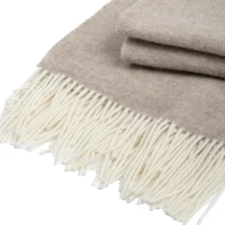 Plaid Et Jeté|l'Effet Papillon Plaid laine et cachemire (140 x 200 cm) Côme Beige