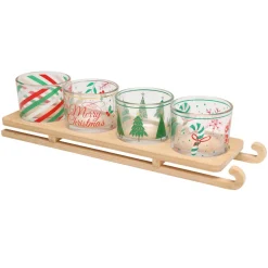 Vaisselle De Noël|KOOPMAN Plateau de service et 4 bols (33 x 8,5 cm) Traineau Multicolore