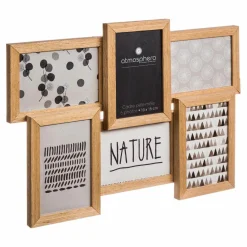 Toile, Cadre, Déco Murale|ATMOSPHERA Pêle-mêle 6 photos (41 x H31 cm) Nature Bois