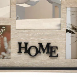 Toile, Cadre, Déco Murale|ATMOSPHERA Pêle-mêle mural 5 photos (H32 cm) Ewen naturel Bois