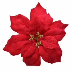 Décoration De Sapin|KAEMINGK Poinsettia de Noël Noelie sur clip (D16 cm) Rouge