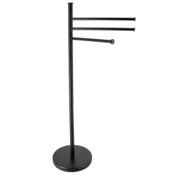Rangement Salle De Bain|TENDANCE Porte serviette 3 niveaux en métal (H86 cm) Homy Noir