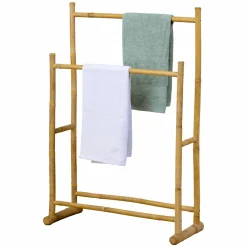 Rangement Salle De Bain|TENDANCE Porte serviette canne de bambou 2 niveaux (H105 cm) Hanoï Naturel